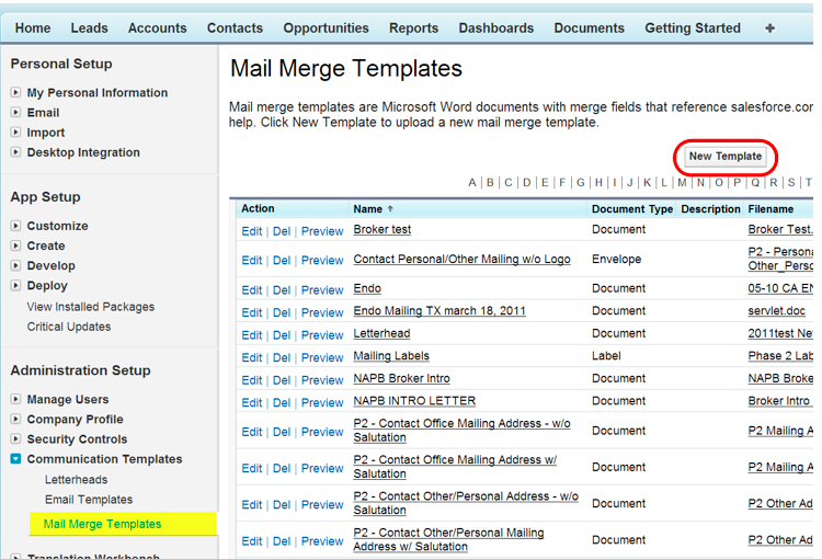 Configure Mail Merge Button MS Word Template