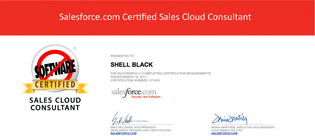 Salesforce Certified Sales Cloud Consultant ShellBlack
