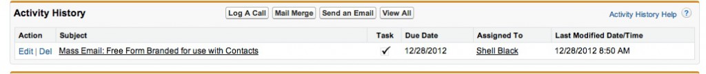 Activity History - Mass Email Sent From Salesforce