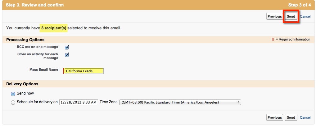 Step 3 - Schedule Email for Delivery