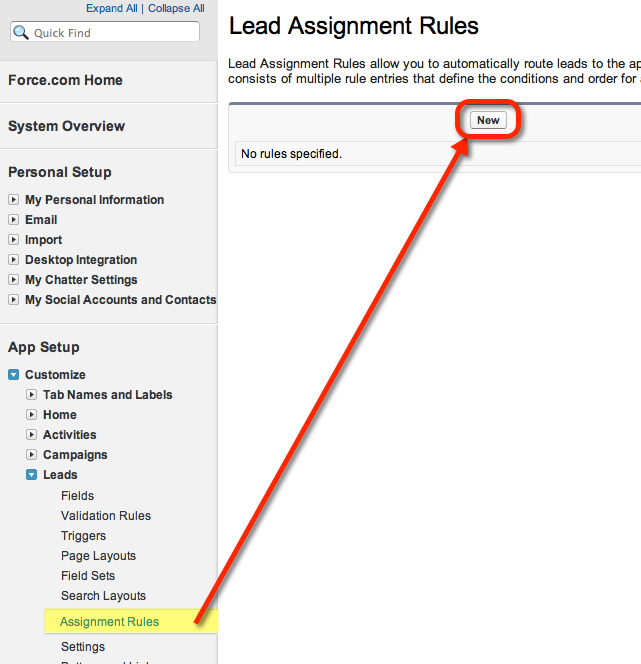 Create a Lead Assignment Rule