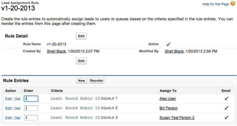 lead assignment rule round robin salesforce