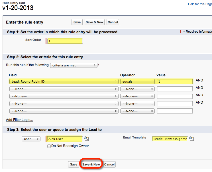 New Lead Assignment Rule 1