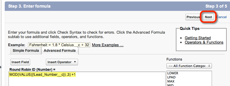 Step 3 MOD Formula