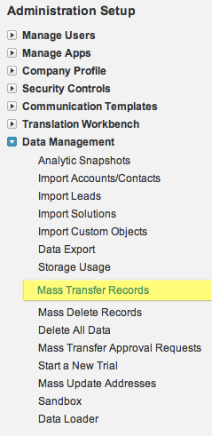 Mass Transfer Records