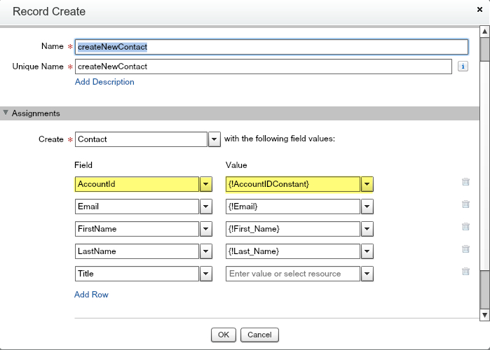 Use Account Constant When Creating a Contact