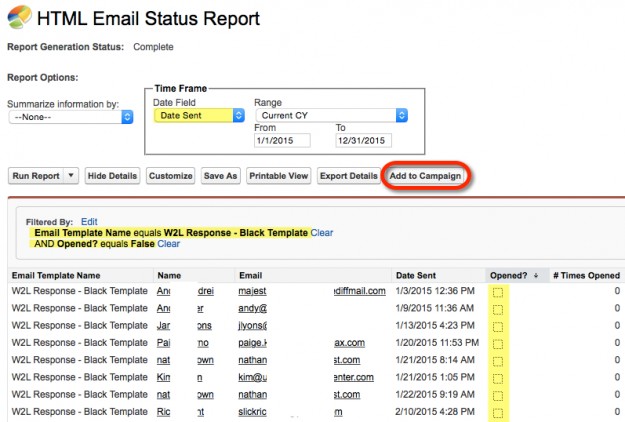 HTML Email Status Report Filtered