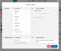 Figure 2 - Lead conversion preview