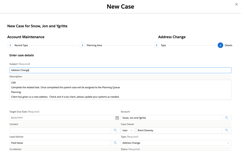 Neew Case Details Address Change