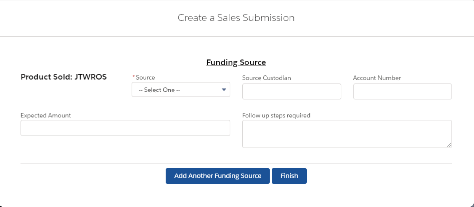 create a sales submission