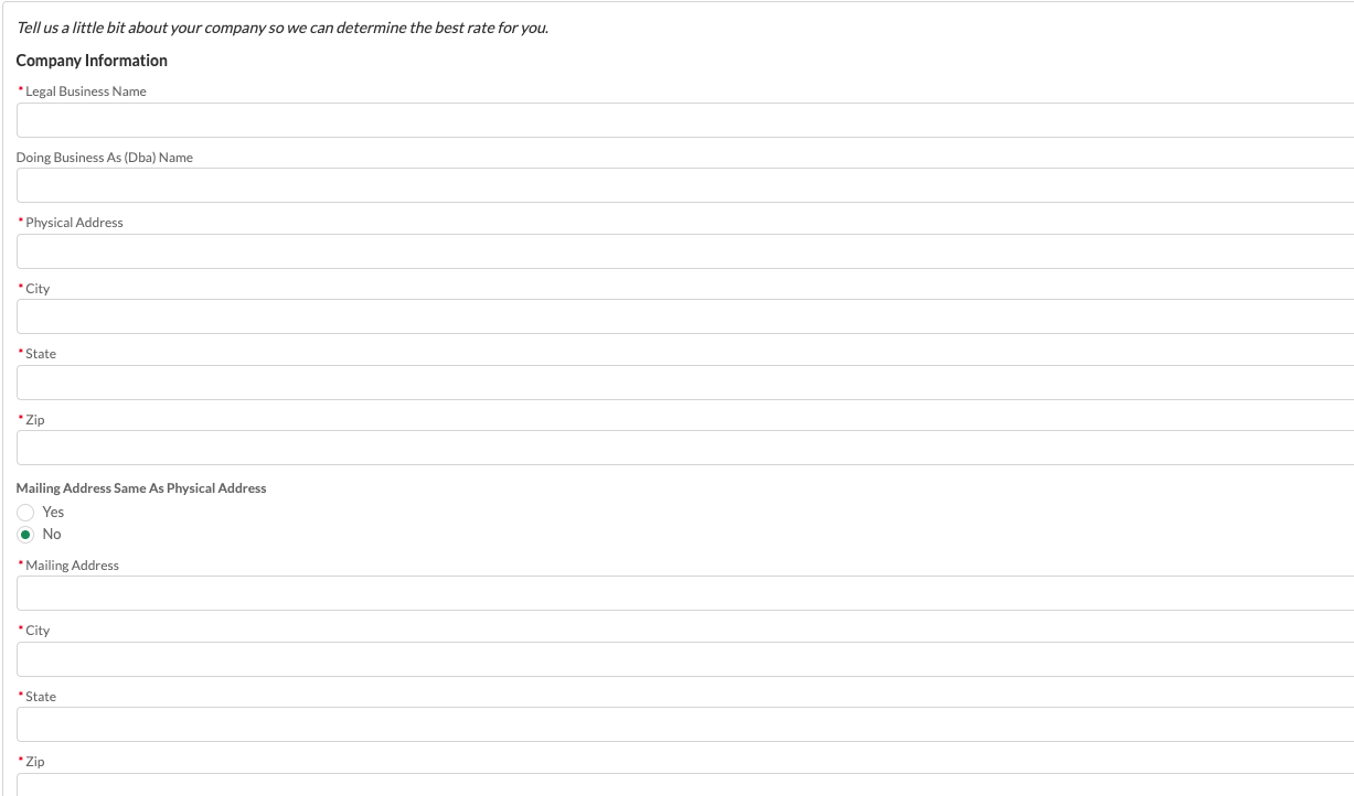 Financial services prospects can be directed to an unauthenticated Salesforce Experience Cloud site to complete a pre-screening questionnaire as shown in this screen capture.