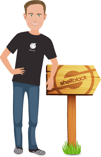 Shell Black caricature