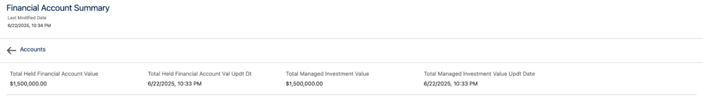 Salesforce FSC Core Financial Summary image