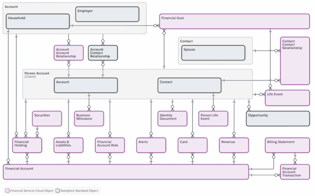 Image showing the Salesforce managed package data model